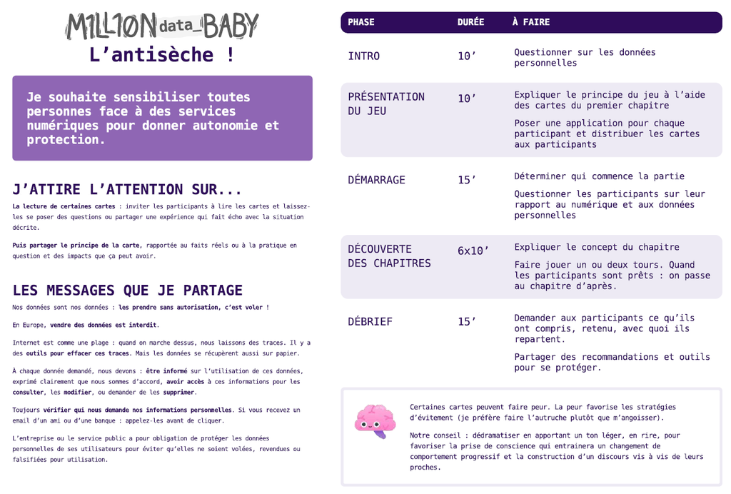 Guide d'animation pour Million_Data_Baby